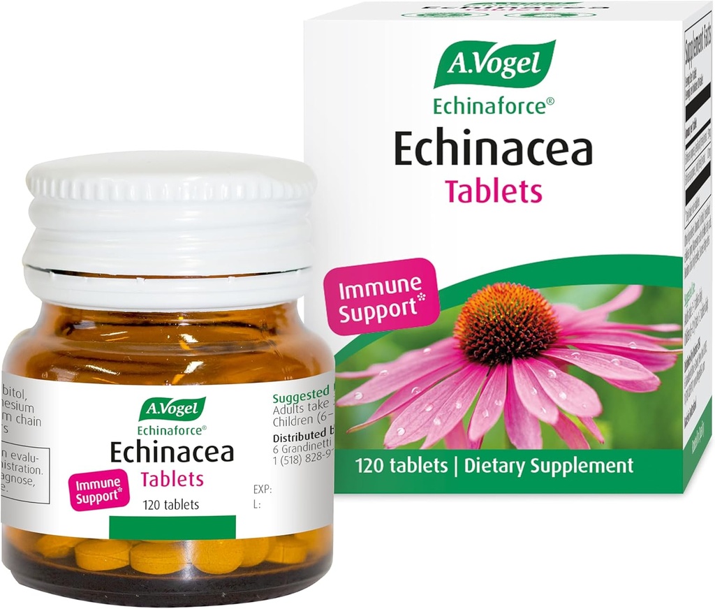 A. Vogel Echinaforce - Συσκευασμένα φρέσκα οργανικά Echinacea - 120 δισκία - 3X ισχυρότερη φόρμουλα από αφυδατωμένη – για συμπλήρωμα ανοσοστήριξης - Καθημερινή βοτανική ανοσοενισχυτής - Εύκολο στην κατάποση