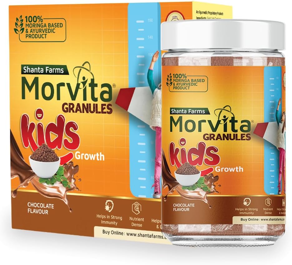 Moringa Oleifera Powder for Kids - Pure Superfood Chocolate Flavor Supplement for Energy (14.10 Oz), Immune Support, and Nutrient-Rich Health Boost - Vegan, Non-GMO, Gluten-Free