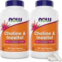 Τώρα Choline & Inositol, 180 κάψουλες χορτοφάγων (πακέτο του 2)