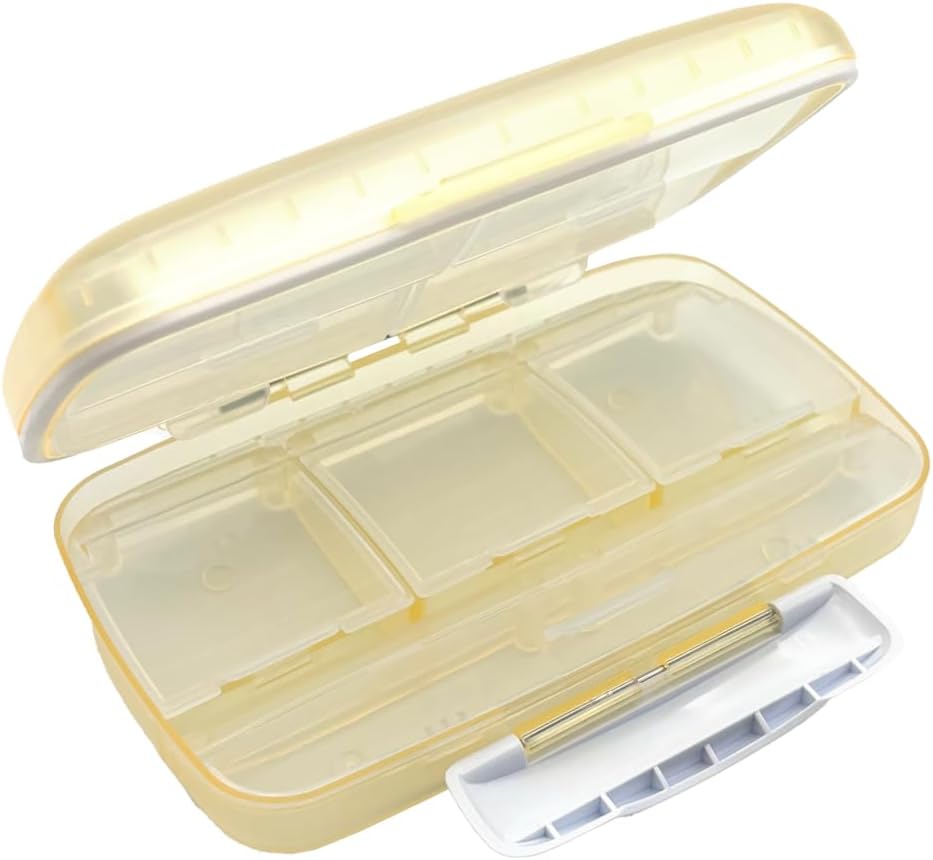 EZY DOSE Moisture-Proof Pill Case, Medicine Planner, Vitamin Organizer Box, Travel-Friendly, Latch-Closure to Secure Contents, 8 Ατομικά διαμερίσματα πολλαπλών μεγεθών με Σφραγίδα, Μεγάλη, Κρέμα