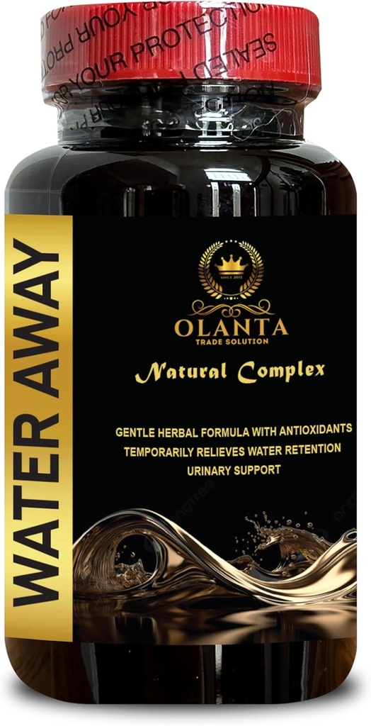Water Away Supplement - Χάπια νερού χωρίς καφεΐνη, χάπια νερού διουρητικά για τη διατήρηση του νερού, νερό μακριά για γρήγορη ανατίναξη, κουρκουμά - 1 φιάλη 60 κάψουλες