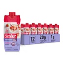 SlimFast Protein Shake, Strawberry- 20g Protein, Αντικατάσταση γεύματος Shake Ready to Drink, High Protein with low Carb and low Sugar, 24 Βιταμίνες και Ορυκτά, 12 Count (Pack of 1) (Packing May Vary)