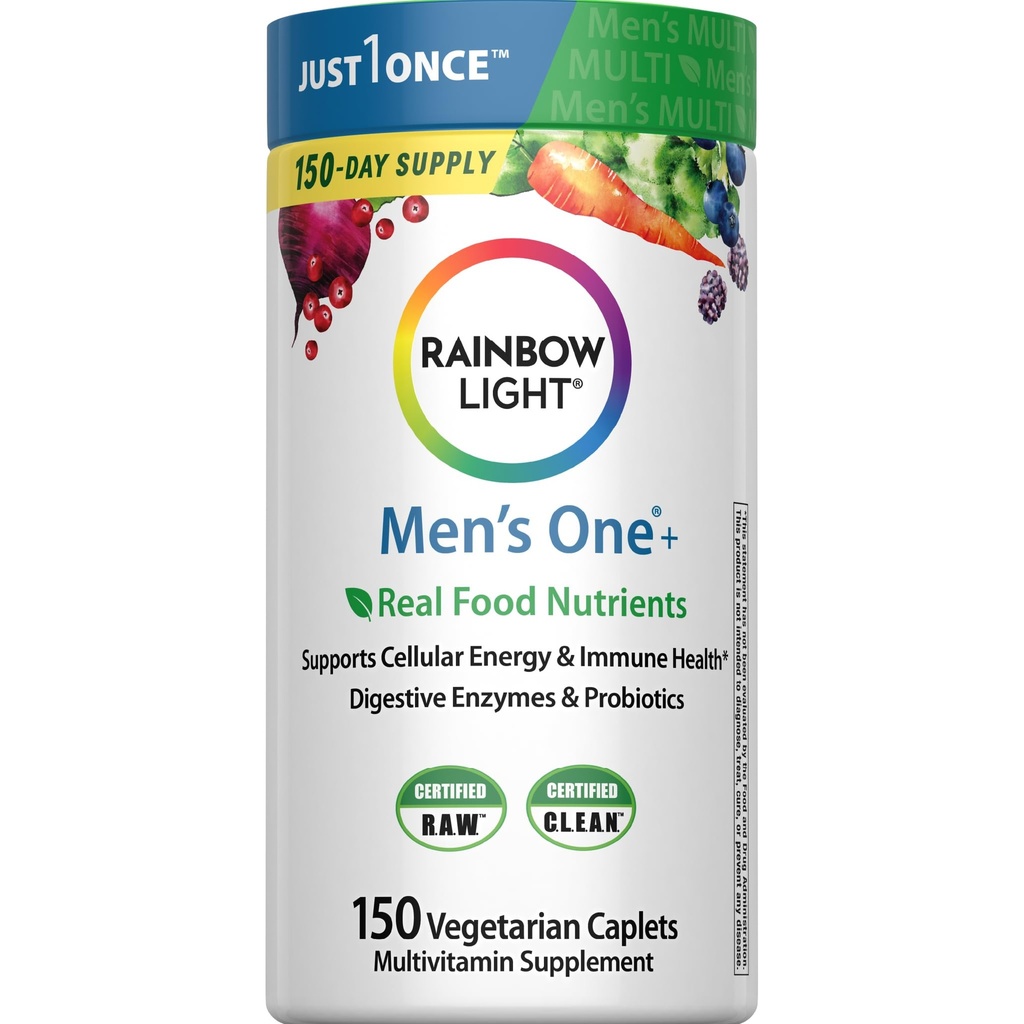 Rainbow Light Mens Ένα υψηλής ισχύος καθημερινή πολυβιταμίνη, χορτοφάγους, 150 κ.τ., Πακέτο Μαΐου Vary