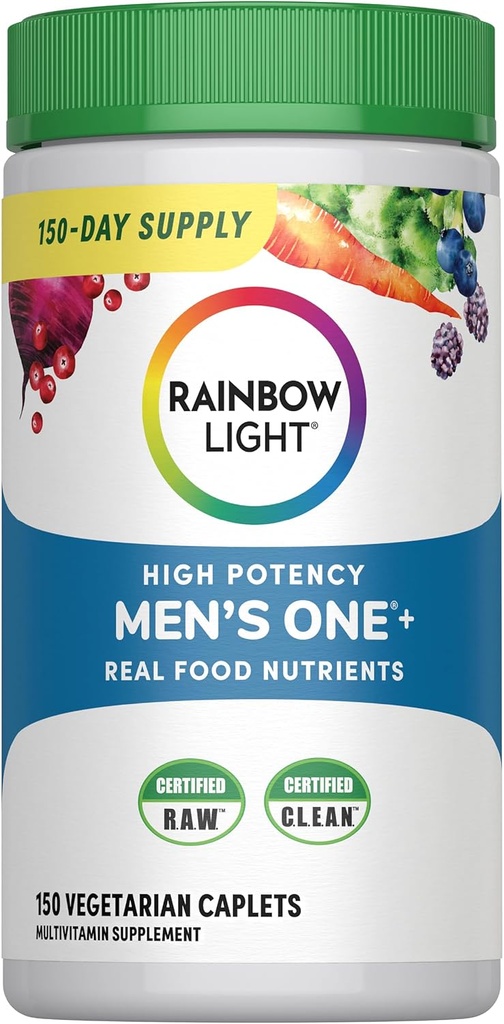 Rainbow Light Mens Ένα υψηλής ισχύος καθημερινή πολυβιταμίνη, χορτοφάγους, 150 κ.τ., Πακέτο Μαΐου Vary