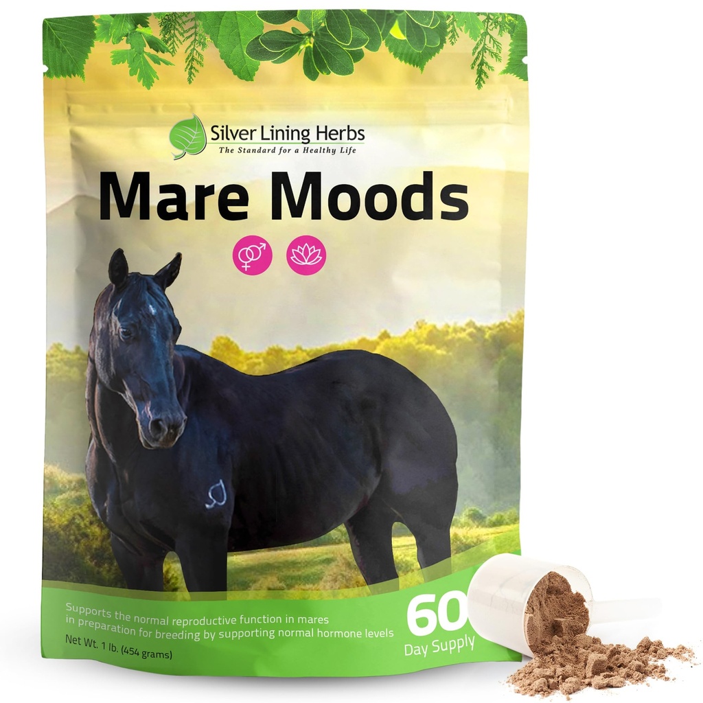 Silver Lining Herbs Mare Moods Horse Calming Supplement - Φυσική ισορροπία ορμονών & ηρεμία για τα άλογα - φυτικά συμπληρώματα αλόγων για Mood & Reproduction Support - 1 lb 60-ημέρα