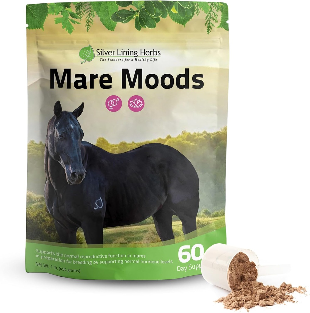 Silver Lining Herbs Mare Moods Horse Calming Supplement - Φυσική ισορροπία ορμονών & ηρεμία για τα άλογα - φυτικά συμπληρώματα αλόγων για Mood & Reproduction Support - 1 lb 60-ημέρα