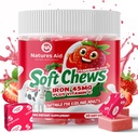 Chewable Iron Supplement for Women & Men and Kids - Γεύση φράουλας, Σιδήρου Βιταμίνη C Soft Chew for Max Απορρόφηση, Σιδήρου as Ferrous Fumarate, Ιδανική για έλλειψη σιδήρου, 2 Μήνες προσφοράς