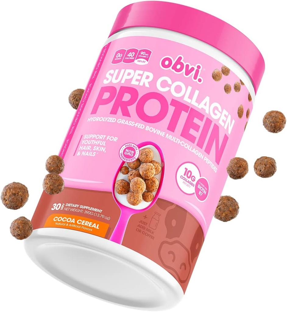 Obvi Multi-Collagen Super Protein Powder (Chocolate Cereal, 14 Oz) 