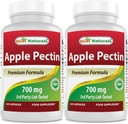 Best Naturals Apple Pectin 700 mg - Διαιτητική Fiber - Εντερική Υποστήριξη - 120 κάψουλες (120 κόμης (πακέτο του 2)
