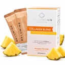 Relumins Marine Collagen Powder Drink Mix - Collagen Peptide with Glutathione, Green Tea, CoQ10, & Hyaluronic Acid Boosts Glowing Skin - 100 Powder Sachets x Pineapple Flavored + 10 Free Sachets