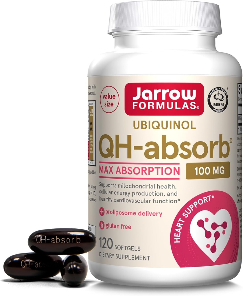 Jarrow Formulas QH-Absorb, 100 mg, Ubiquinol Συμπλήρωμα διατροφής για την υγιή καρδιοαγγειακή λειτουργία, 120 Softgels, 120 Ημέρα προσφοράς