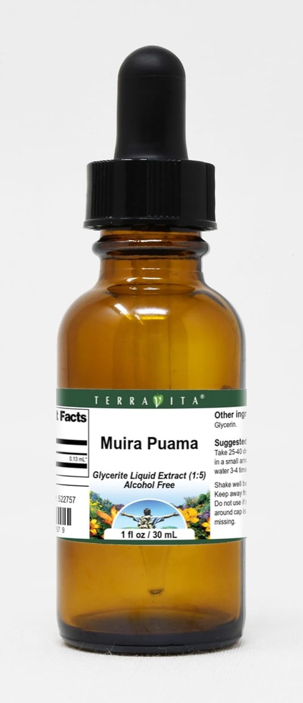 Muira Puama Υγρό εκχύλισμα γλυκερίτη (1:5) - Χωρίς άρωμα (1 oz, ZIN: 522757) - 3 συσκευασίες