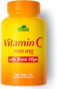 ALFA VITAMINS Βιταμίνη C με Rose HIPS με 1000 mg Βιταμίνη C ανά Σερβίρισμα - Αντιοξειδωτικό & Ανοσοποιητική Υποστήριξη + Υποστηρίζει Υγιεινό Δέρμα & αρθρώσεις - Μη ΓΤΟ, Vegan, Χωρίς Γλουτένη, Γαλακτοκομικά Χωρίς - 100 Tabletισκία