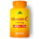 ALFA VITAMINS Vitamin C with Rose Hips with 1000 mg Vitamin C per Serving - Antioxidant & Immune Support + Supports Healthy Skin & Joints - Non GMO, Vegan, Gluten Free, Dairy Free - 100 Tablets