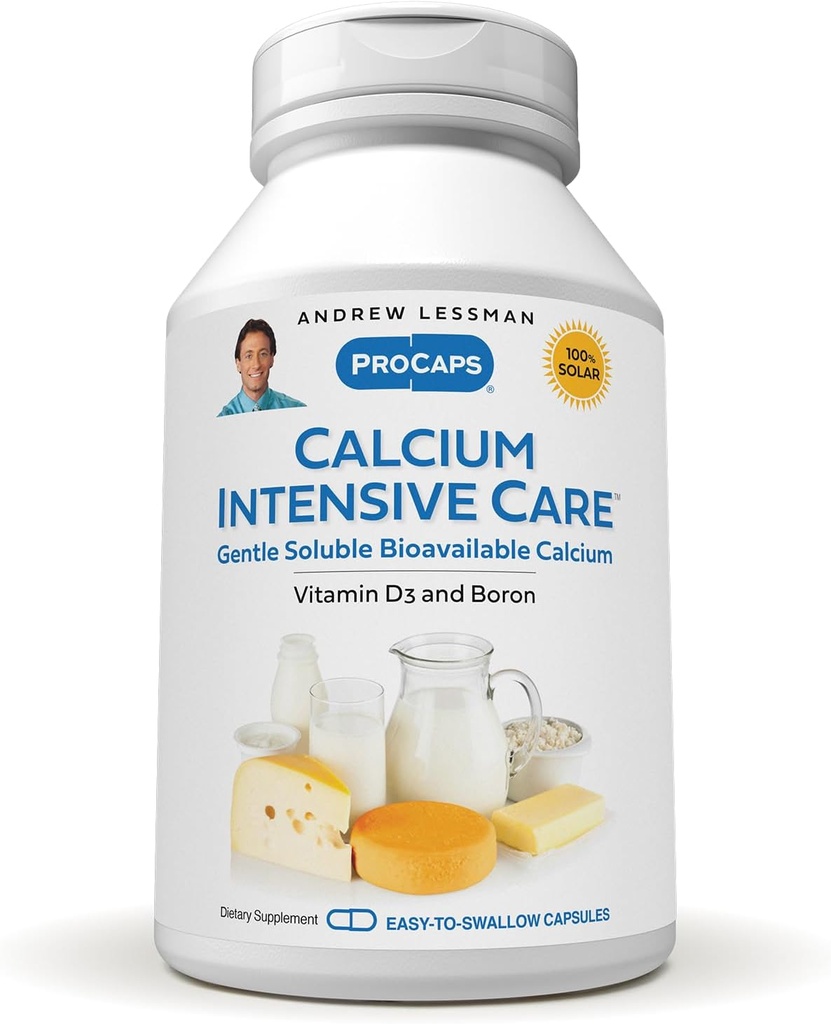 ANDREW LESSMAN Calcium Intensive Care - 60 Κάψουλες - Διατηρεί Υγιή Οστά και Σκελετούς Ιστούς. Βιταμίνη D, Boron. Ultra-Fine, Πολύ απορροφήσιμη σκόνη σε εύκολο-to-Swallow κάψουλα. Χωρίς Πρόσθετα.