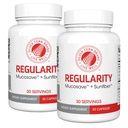 Silver Fern Brand Regularity Digestive Supplement | 2 Bottles = 60 Capsules = 60 Day Supply - Mucosave FG (Prickly Pear Polysaccharides & Olive Leaf Polyphenols) & SunFiber