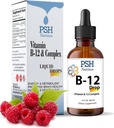Premium PSH B Complex Υγρές σταγόνες με B12 - Natural Energy Booster - ΗΠΑ Made Supplement for Energy and Focus Stress Relief and Energy and Immune Support - 2 fl oz