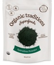 Βιολογικές Παραδόσεις Βιολογικές Σκόνη Spirulina Vegan μη-GMO Superfood, 5.3oz (150g) Τσάντα, 50 σέρβις ανά τσάντα