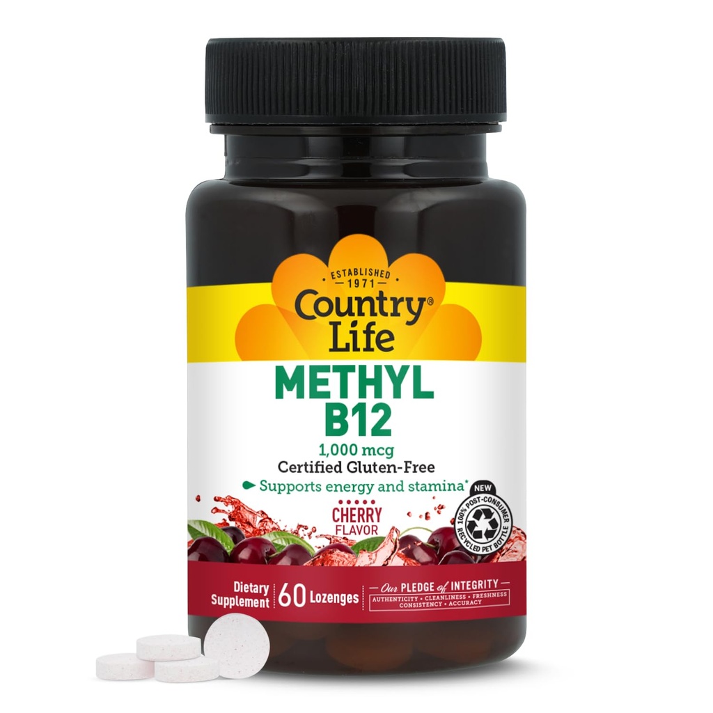 Χώρα Ζωή Methyl B-12 Κάψουλες, 1000 McG, 60 Count