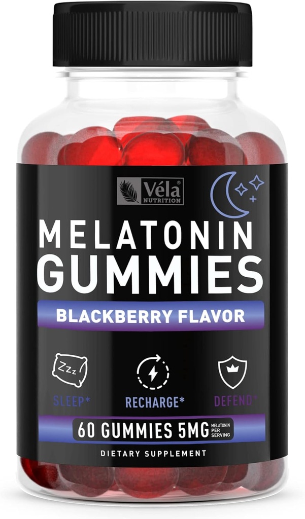Μελατονίνη Μαύρο μούρο Gummies 5mg, Νυχτερινή υποστήριξη ύπνου Chewable συμπλήρωμα 