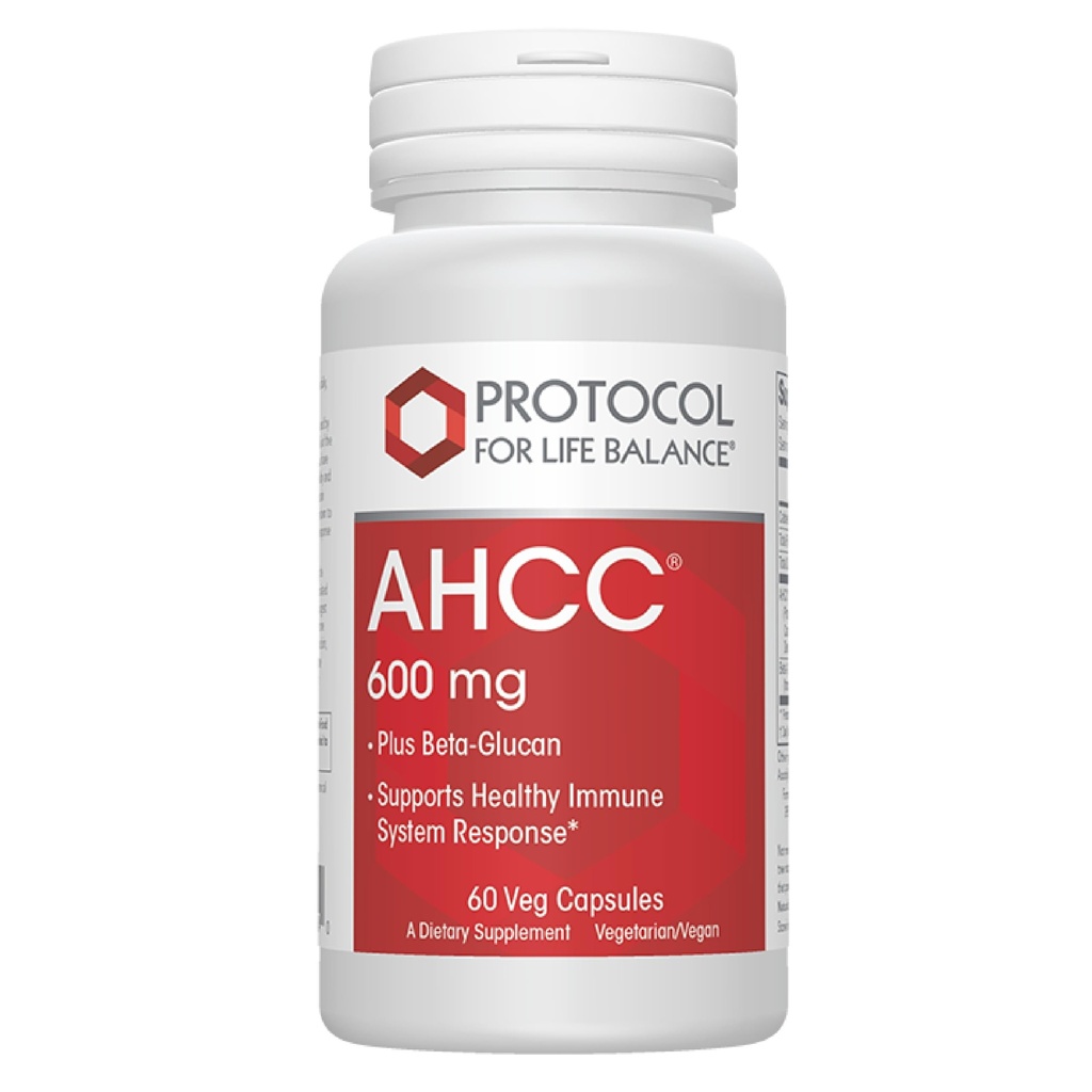 Πρωτόκολλο AHCC 600 mg - Συμπλήρωμα στήριξης ήπατος και ανοσοποιητικών με Beta-Glucan* - May Aid Cellular Health & Stress* - Vegan, Dairy Free & Nut Free - 60 Veg Caps