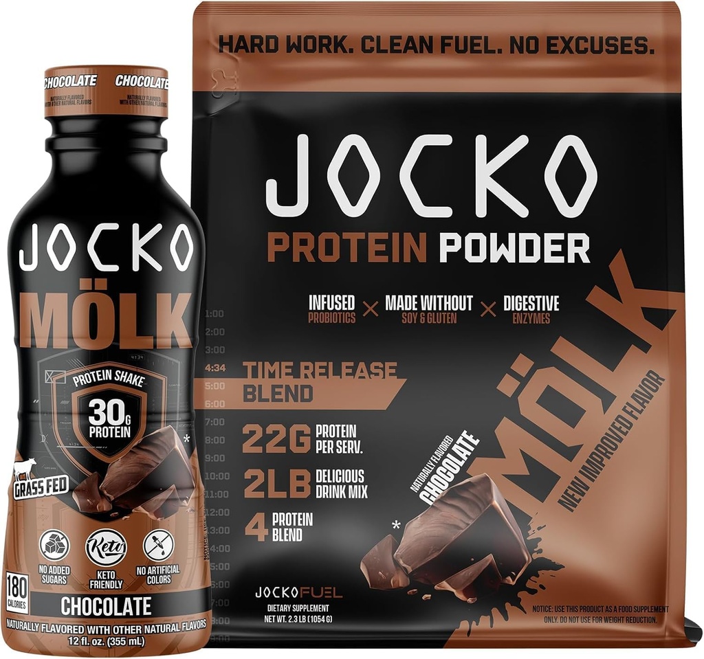 Jocko Καύσιμο 2 πακέτο πακέτο - σοκολάτα MOLK πρωτεΐνη σκόνης & Ε & Ε & ΤΑ πρωτεΐνης Shake