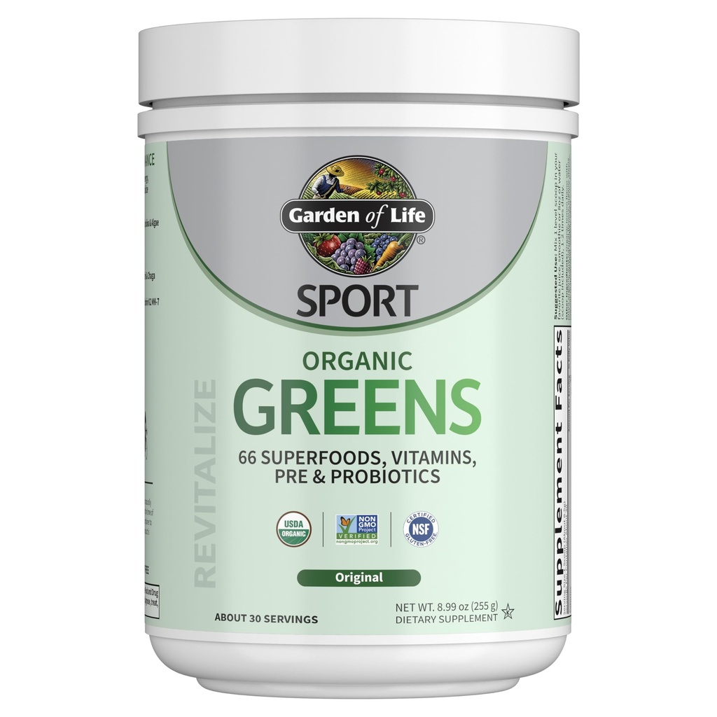Garden of Life Sport Διατροφή Πράσινοι και Superfoods Σκόνη για γυναίκες και άνδρες - Άγευστη, Βιολογική Μπλε - Spirulina, Φρούτα, Βιταμίνες, Προ & Προβιοτικά, Μανιτάρια, Αθλητικά Συμπληρώματα, 30