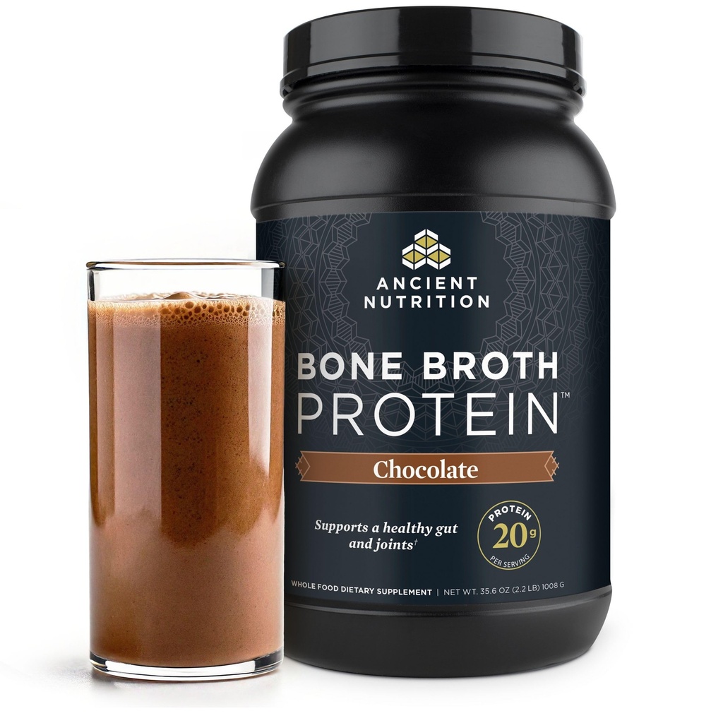 Αρχαία διατροφή Grass Fed, Cage Free, Bone Broth Protein Powder, 20g πρωτεΐνη, Hydrolyzed Collagen Peptides, Keto & Παλαιό φιλικό, υποστηρίζει Joint, Gut Health, Σοκολάτα, 40 εξυπηρετούν