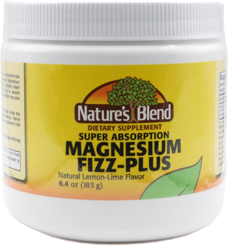 Nature's Blend Magnesium Fizz-Plus Lemon-Lime Flavor 6.4 oz Powder