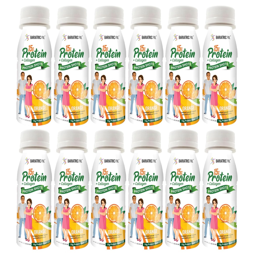 BariatricPal 15g Ready-to-drink Whey Protein & Collagen Shots - Πορτοκαλί (12 μπουκάλια)