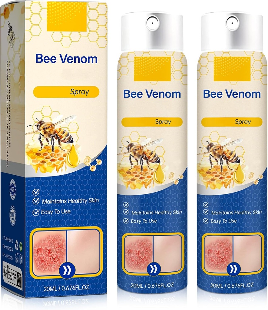 Bee Venom Spray - 100% καθαρή φυσική επισκευή Venom, Bee Venom Skin Spray για όλους τους τύπους δέρματος (2PCS)
