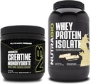NutraBio Creatine Monohydrate, Unflavored, 150g και Whey Protein Isolate, Alpine Vanilla, συμπλήρωμα Bundle - μυϊκή ενέργεια, Lean μυϊκή ανάπτυξη, ανάκτηση, και δύναμη