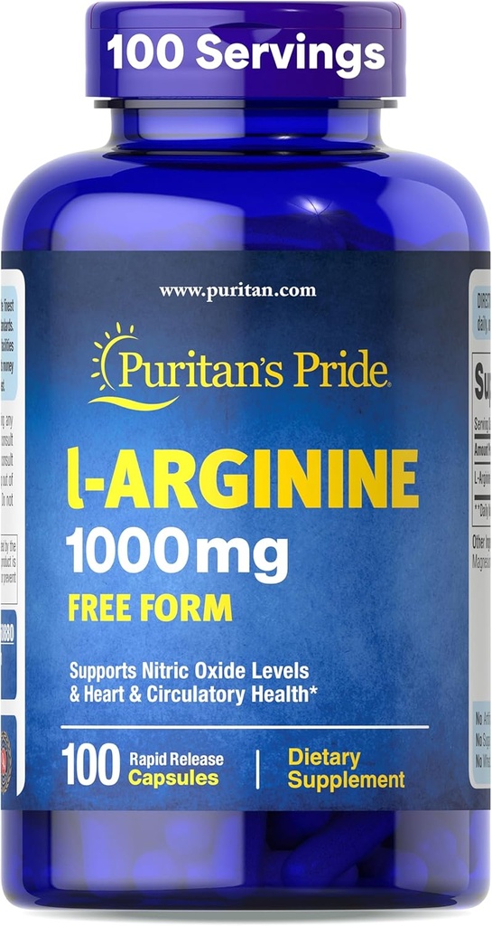 Puritan's Pride L-αργινίνη 1000 Mg Κάψουλες, 100 Count, White, (4332490165)