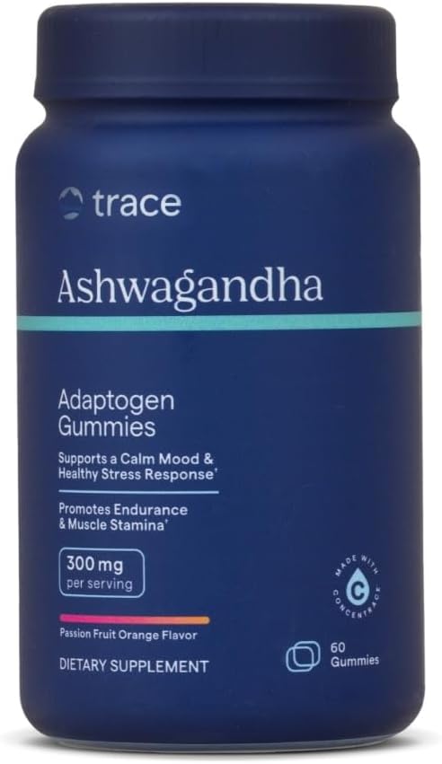 Trace Minerals Ashwagandha - Ashwagandha Gummies for supporting A Healthy Mindset - συμπλήρωμα χαλάρωσης - Καλύτερος ύπνος - ανοσοποιητικό σύστημα & υποστήριξη ενέργειας - Πάθος Φρούτα Πορτοκάλι - 60 κόμης (30 υπηρεσίες)