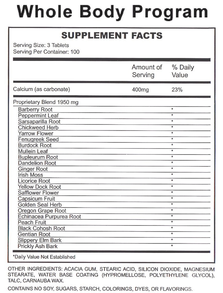 Πρόγραμμα ολόκληρου του σώματος και του παχέος εντέρου - Πρόγραμμα καθαρισμού της φύσης Οικογένεια προϊόντων - Καθαρισμός