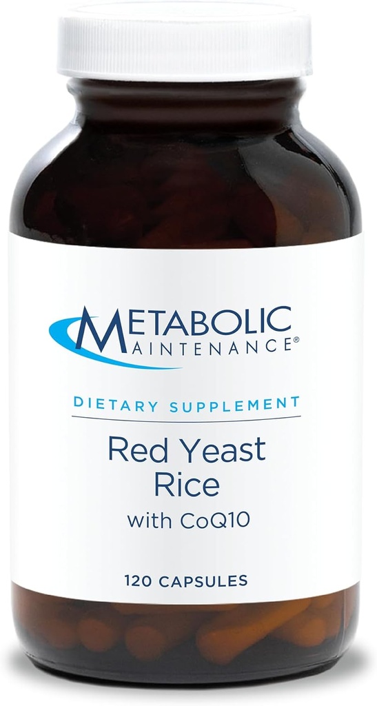 Metabolic Maintenance Red Yeast Rice with CoQ10 - Provides Energy Production + Cardiovascular Health Support - Co Enzyme Q-10 + Red Yeast Rice Antioxidant Supplement (120 Capsules)