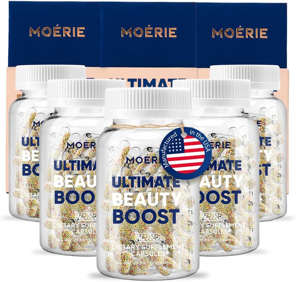 Moerie συμπλήρωμα ανάπτυξης μαλλιών για γυναίκες & άνδρες - δέρμα μαλλιών και νυχιών Βιταμίνες με βιοτίνη, Q10 & Ορυκτά - Για τη θεραπεία Thicker, Fuller μαλλιά & τριχόπτωση - Advanced Beadle σύστημα παράδοσης - 360 χάπια