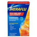 Theraflu Max Strength Day Flu Medicine for Flu Symptom Relief with Acetaminophen and Dextromethorphan HBr, Honey Lemon Flavored - 6 συσκευασίες σκόνης