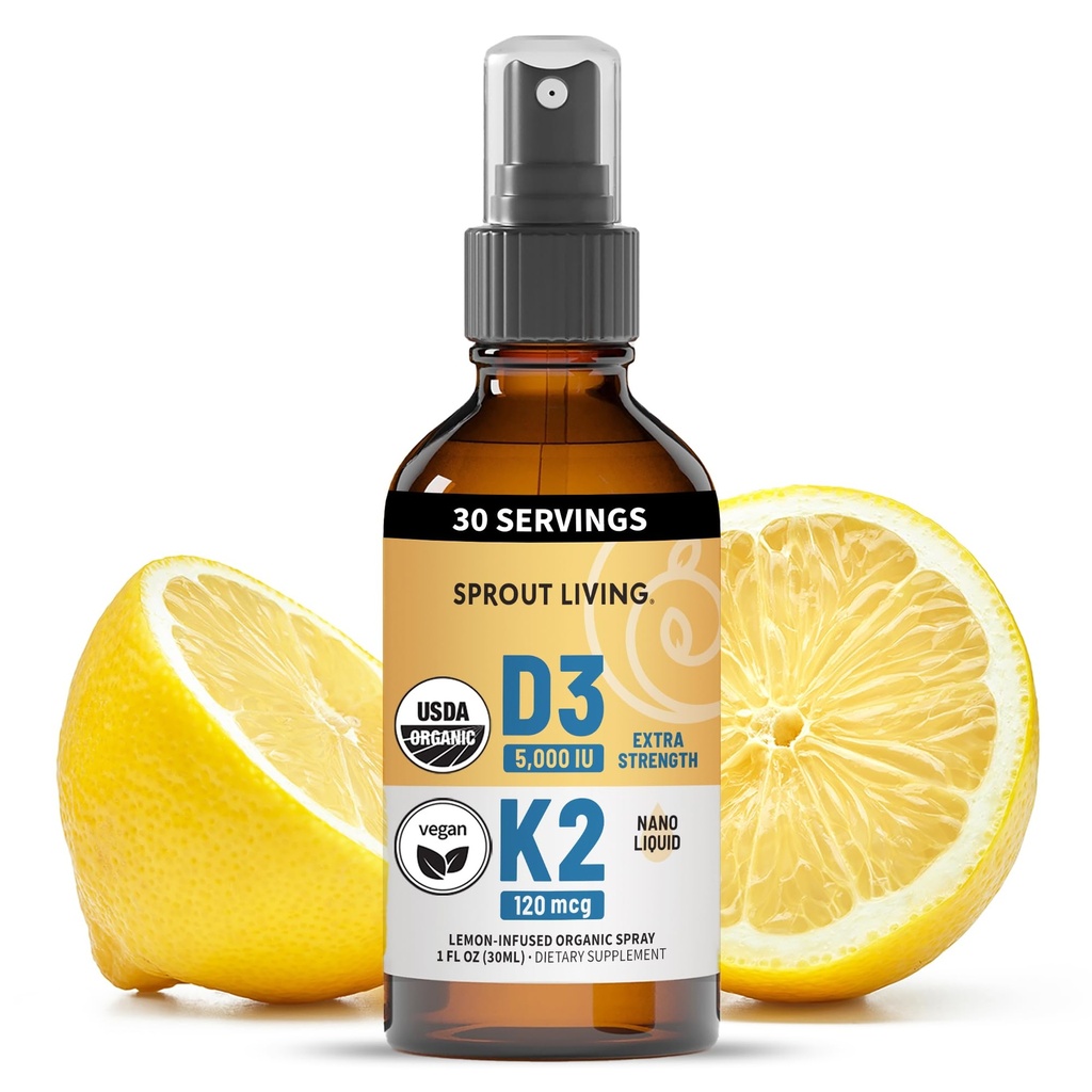 Βιολογική Βιταμίνη D3 5000 IU (Lichen) + K2 120 mcg (Fermented Chickpea), Ανοσοποιητική, Οστική & Καρδιά Υγεία με Ασβέστιο Απορρόφηση 