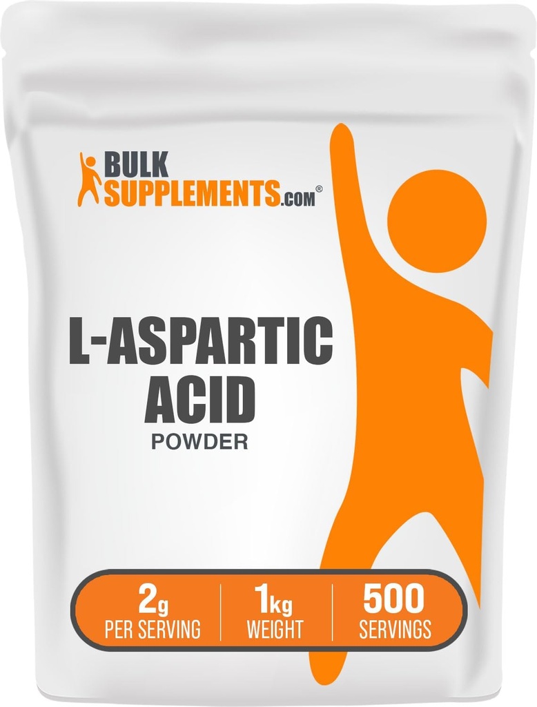 BulkSupplements.com L-Aspartic Acid Powder - Aspartic Acid Supplement, Amino Acids Supplement - Gluten Free, 2g per Serving, 1kg (2.2 lbs) (Pack of 1)