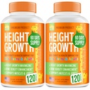 Kids Height Growth Support Capsules 2 Pack – Extended Development Formula with Calcium, Vitamin D3 & Zinc – Bone & Nutrition Support for Kids & Teens – Amino Blend – 240 Capsules Total