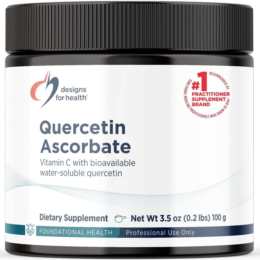 Σχέδια για την υγεία Quercetin-Ascorbate σκόνη - 240mg QuerceSOLTM συμπλήρωμα - βιταμίνη C για να βοηθήσει την υποστήριξη Κανονική απάντηση ισταμίνης - εύκολο πρόσθετο ποτό, Vegan (77 σερβιέτες / 100g)