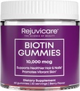 Ανεμόμυλος προϊόντα υγείας Rejuvicare Biotin Gummies- 10.000mcg, 30 μερίδες, ένα χρώμα, Berry, 60 κόμης