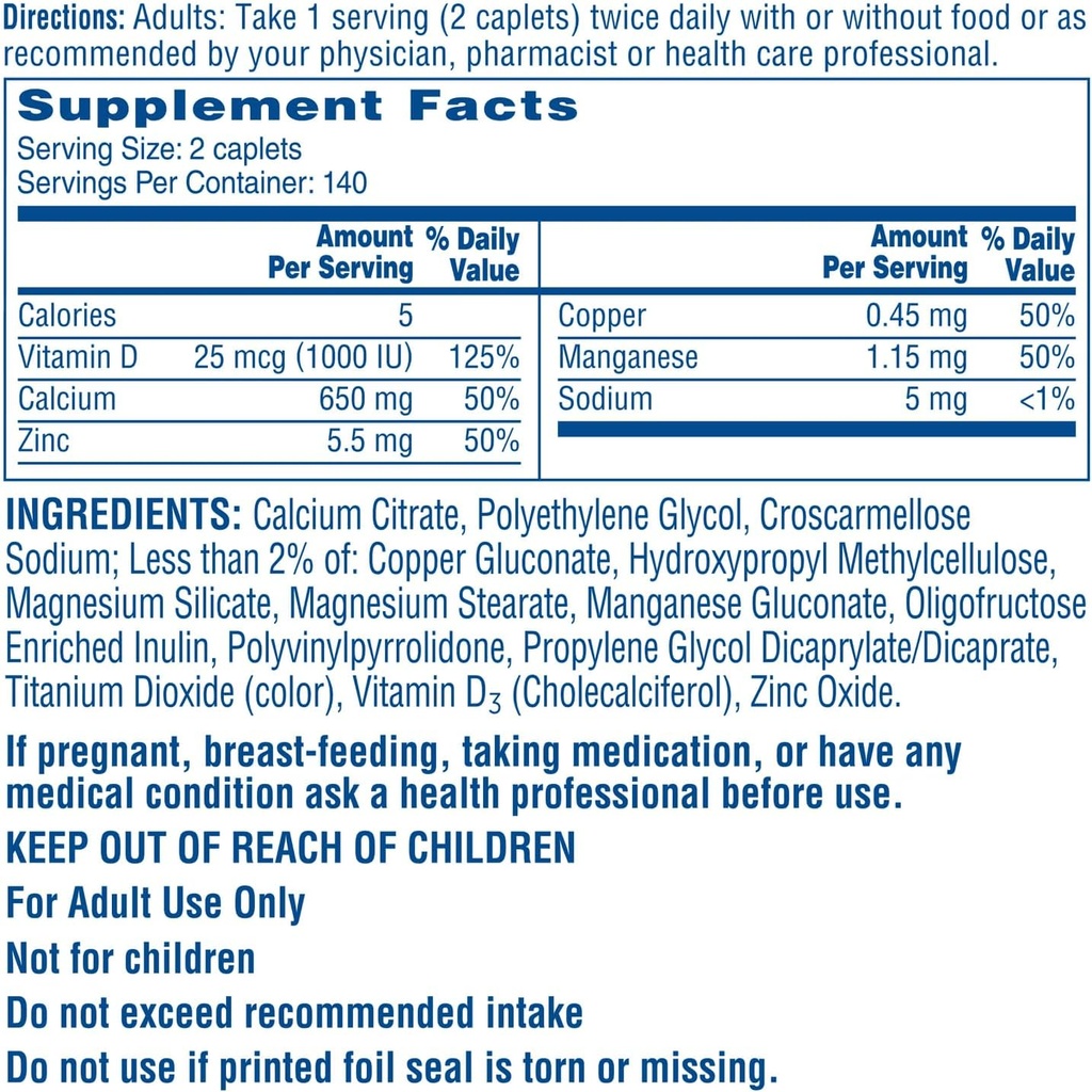 Maximum Plus Citracals, Εξαιρετικά Διαλυτά, Εύκολα Διψασμένα, 630 mg Κιτρικό ασβέστιο με 1000 IU Βιταμίνης D3, Συμπλήρωμα Υγείας των Οστών για Ενήλικες, Αιχμάλωτα, 280 Count (Pack of 1)