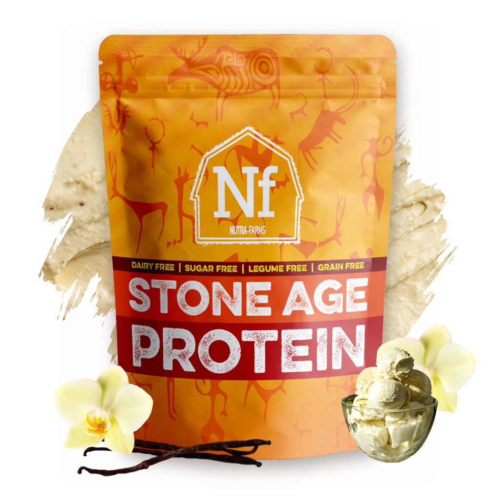 Stone Age Protein | Egg White Protein | Gluten-Free | Whey Free | Sugar Free | Gut-Friendly | Vanilla, 2 lbs