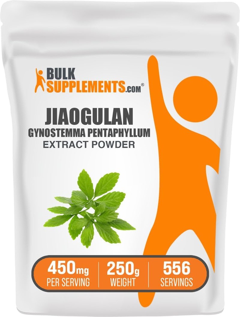 BulkSupplements.com Jiaogulan Extract Powder - Gynostemma Pentaphyllum, Jiaogulan Powder, Gynostemma Extract - Vegan & Gluten Free, 500mg per Serving, 250g (8,8 oz) (Pack of 1)