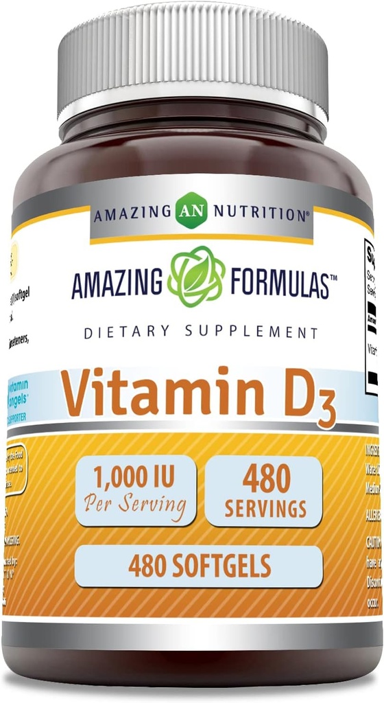 Amazing Formulas Vitamin D3 1000 IU συμπλήρωμα Softgels 