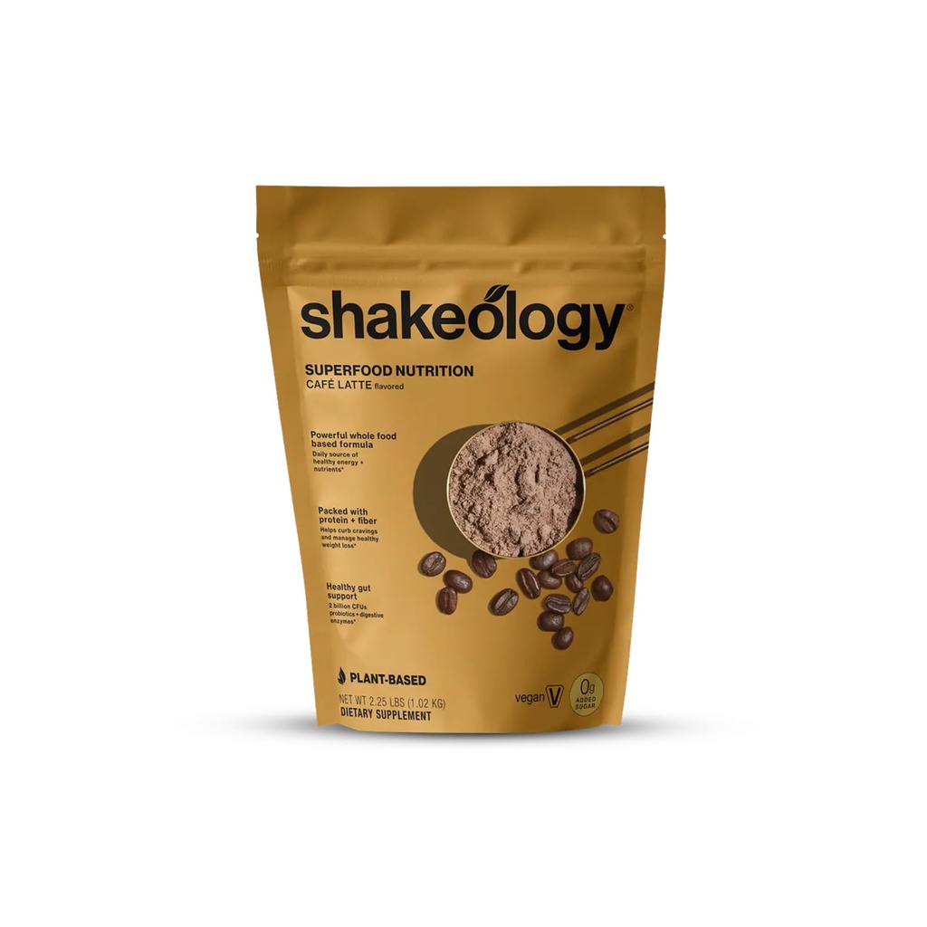 Shakeology 0g Προστιθέμενη πρωτεΐνη με βάση το φυτό ζάχαρη μείγμα σκόνης, Gluten-free Shake with Vitamins and Minerals – Βοηθά Υποστήριξη Υγιεινή απώλεια βάρους, Lean μυών, Gut Υγεία – Cafe Latte, 30 Υπηρεσίες