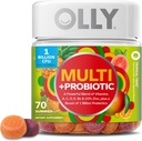 OLLY Multi + Probiotic Adult Multivitamin Gummy, 1 δις CFUs, Digestive και ανοσοποιητική υποστήριξη Chewable συμπλήρωμα, Tropical Twist, 35 ημέρα προσφοράς - 70 Count