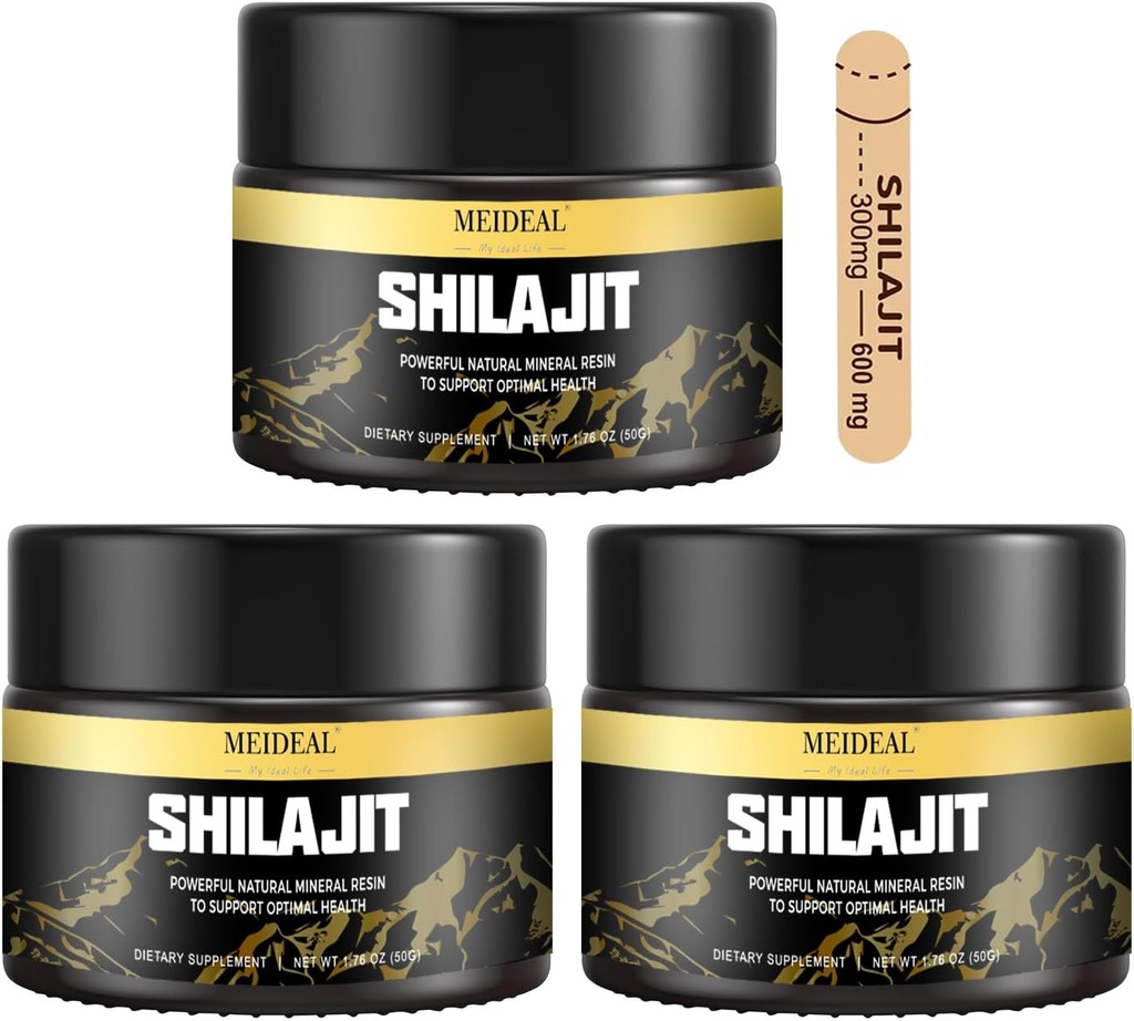 Shilajit Pure Himalayan Organic Shilajit Resin, Gold Grade Shilajit Resin με 85+ Trace Minerals & Fulvic Acid, Pure Shilajit συμπλήρωμα για την καλύτερη υγεία, 50 γραμμάρια (3 τεμάχια)